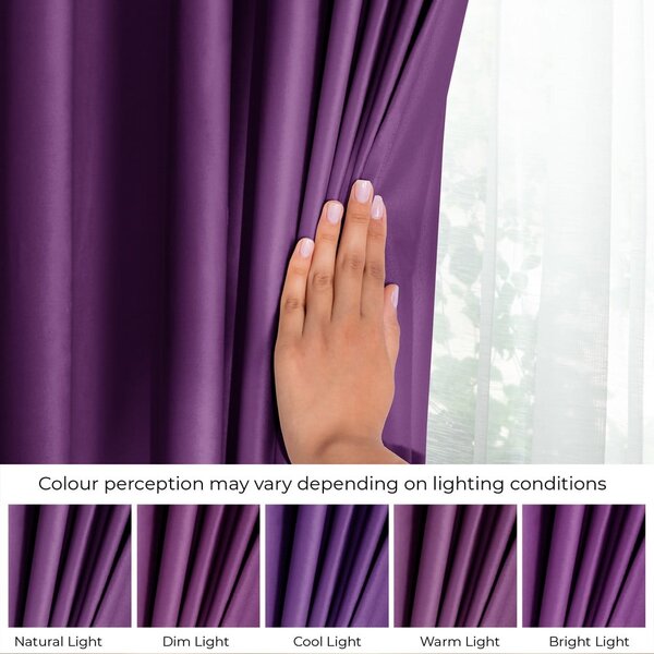 Draperie mov dimout (semi-opacă) din catifea 140x270 cm Pleat – Restilo
