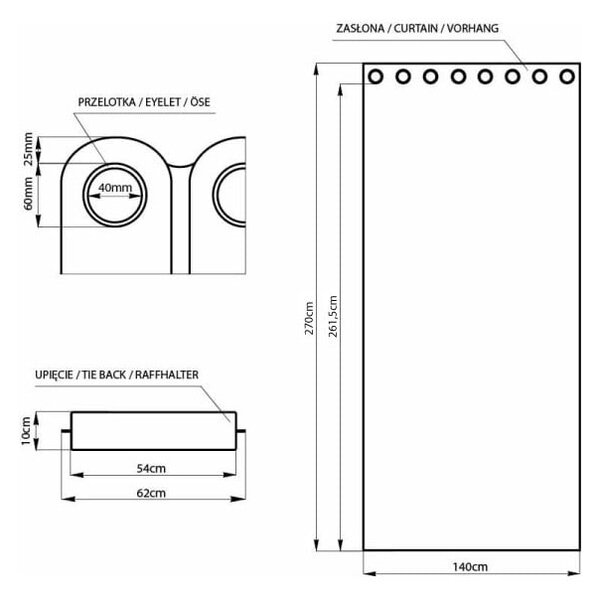 Draperie mov dimout (semi-opacă) din catifea 140x270 cm Eyelets – Restilo