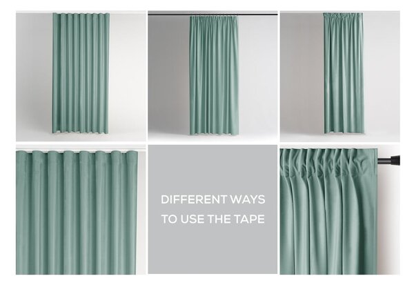 Draperie verde-deschis dimout (semi-opacă) din catifea 140x245 cm Pleat – Restilo