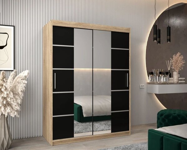 Dressing Marissa, 120x60x200cm, cu oglinda, Sonoma Wenge, Pal 18 mm