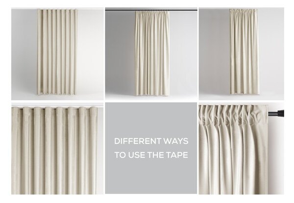 Draperie bej dimout (semi-opacă) din catifea 140x270 cm Pleat – Restilo