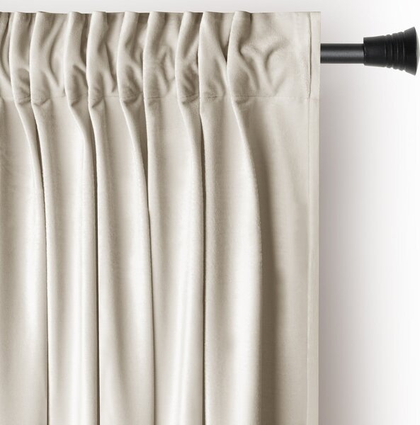 Draperie bej dimout (semi-opacă) din catifea 140x270 cm Pleat – Restilo