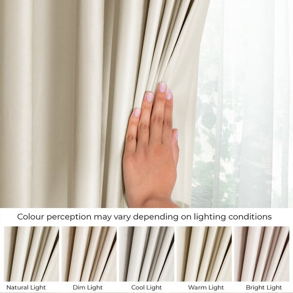 Draperie bej dimout (semi-opacă) din catifea 140x270 cm Pleat – Restilo