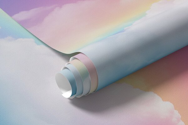 Tapet Nori și curcubeu, Fototapet Pentru Copii, Rainbow pentru copiilor, w04368 : Uwalls.ro