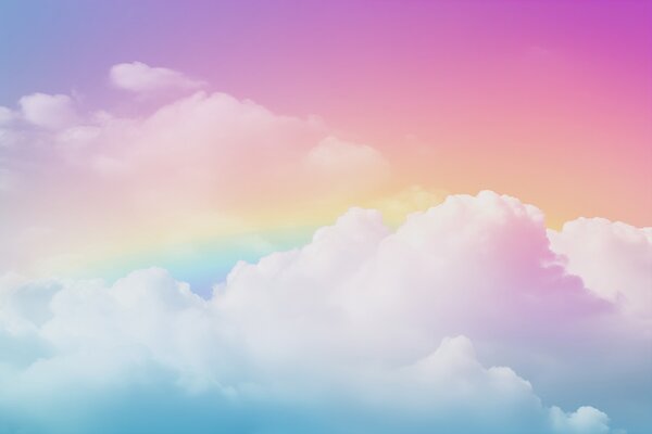 Tapet Nori și curcubeu, Fototapet Pentru Copii, Rainbow pentru copiilor, w04368 : Uwalls.ro