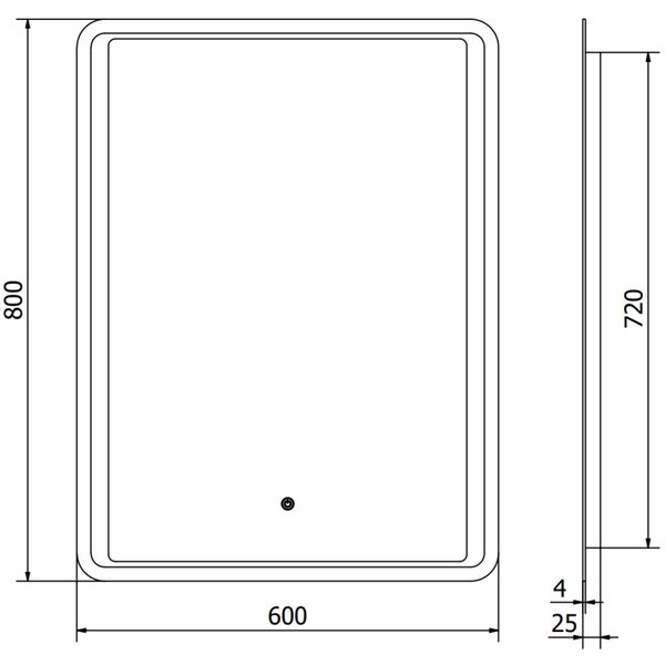 Mexen Zusa oglindă iluminată de baie 60 x 80 cm, LED 6000K, anti aburire - 9808-060-080-611-00
