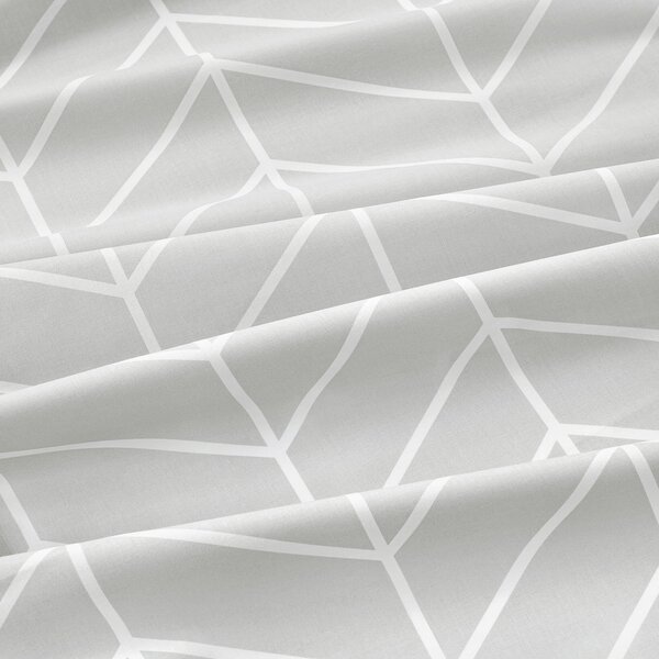 Goldea lenjerie de pat 100% bumbac - zig-zag alb pe gri 150 x 200 și 50 x 60 cm