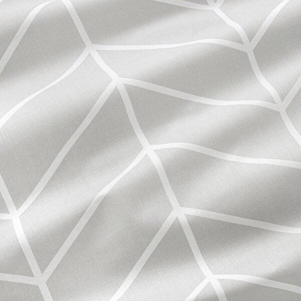 Goldea lenjerie de pat 100% bumbac - zig-zag alb pe gri 150 x 200 și 50 x 60 cm