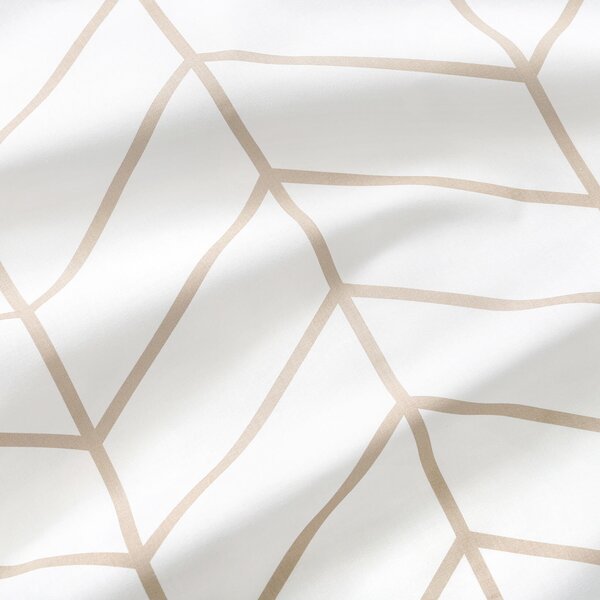 Goldea față de pernă 100% bumbac - zig-zag bej pe alb 50 x 50 cm