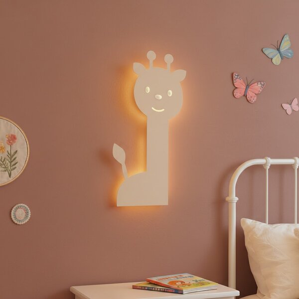 Lampă de perete pentru copii bej cu LED cu 3 trepte de intensitate luminoasă - Gigi Girafa