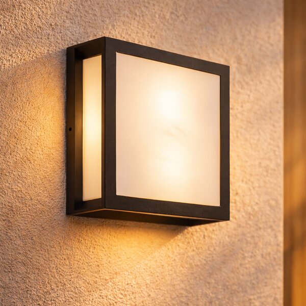 Aplică modernă de perete pentru exterior negru cu 2 lumini IP44 - Jeffrey