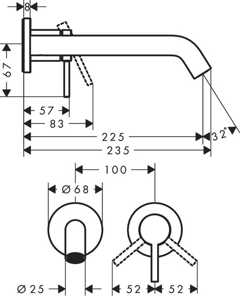 Hansgrohe Tecturis S baterie lavoar ascuns alb 73351700