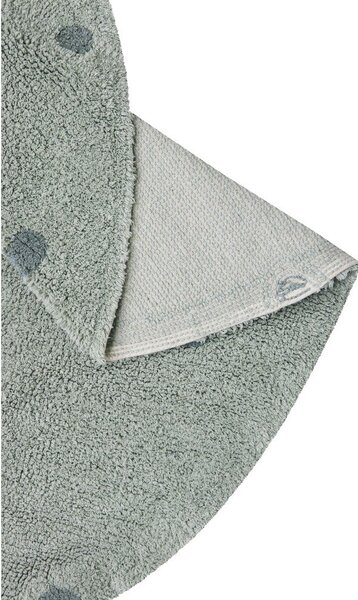 Covor pentru copii verde deschis lavabil/țesut manual din bumbac ø140 cm Round Dot Blue Sage – Lorena Canals
