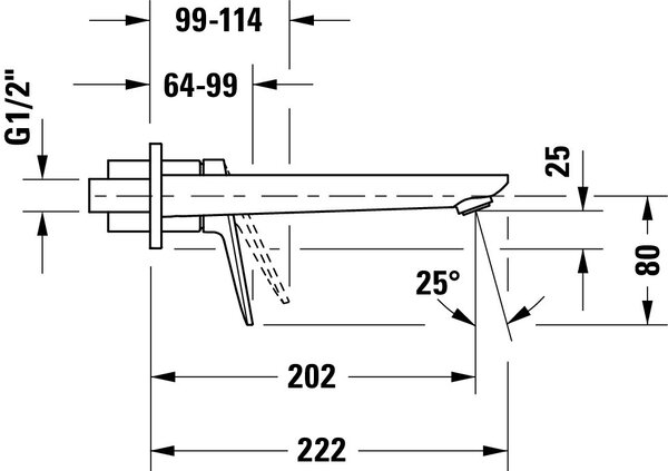 Duravit Wave baterie lavoar ascuns crom WA1070004010