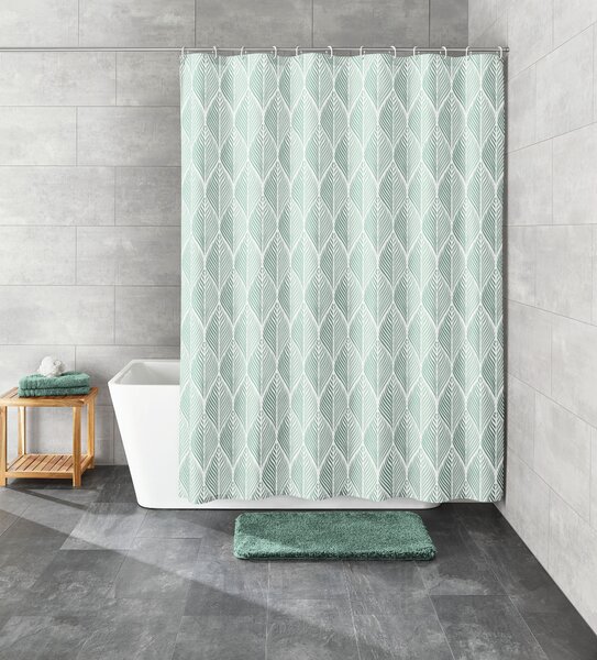 Kleine Wolke Leaf perdea de duș 200x180 cm alb-verde 5961685305