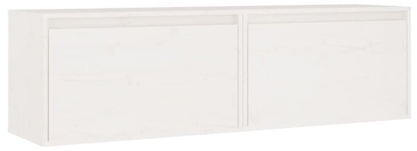Dulapuri de perete, 2 buc., alb, 60x30x35 cm, lemn masiv de pin