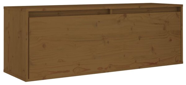 Dulap de perete, maro miere, 100x30x35 cm, lemn masiv de pin