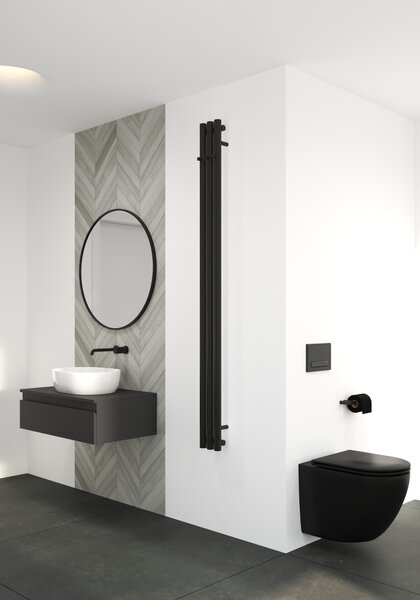 Oltens Stang calorifer de baie decorativ 180x15 cm negru mat 55011300