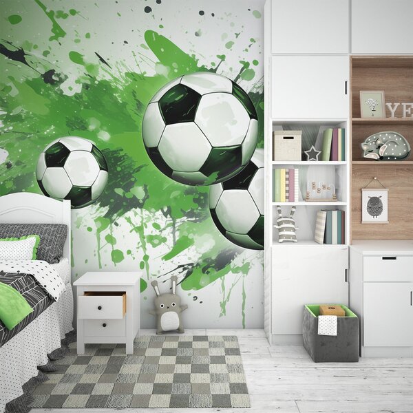 Tapet Mingi de fotbal, Fototapet pentru camera unui adolescent, Fototapet Fotbal, w04373v1 : Uwalls.ro