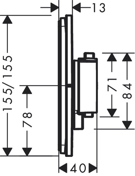 Hansgrohe ShowerSelect Comfort Q baterie cadă-duș ascuns cu termostat || 15586340
