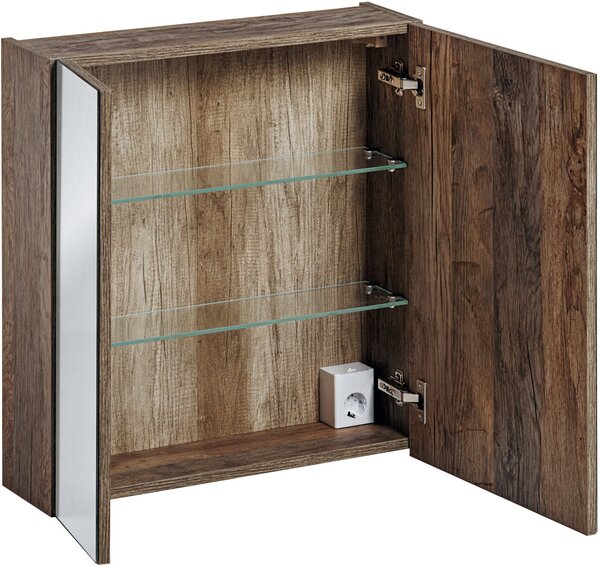 Comad Sante Fe Oak dulap 60x17x65 cm cu oglinda stejar SANTAFEOAK84-60-A-2D
