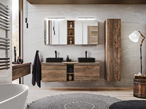 Comad Sante Fe Oak dulap 60x17x65 cm cu oglinda stejar SANTAFEOAK84-60-A-2D