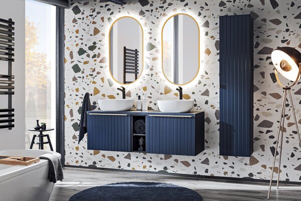 Comad Santa Fe Deep Blue dulap 60x45.6x46 cm sub chiuveta pe perete albastru SANTAFEDEEPBLUE82-60-C-2S