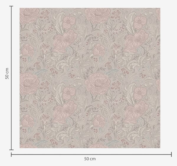 Tapet Flori pastelate moi în stil art nouveau, Tapet flori, a00394 : Uwalls.ro