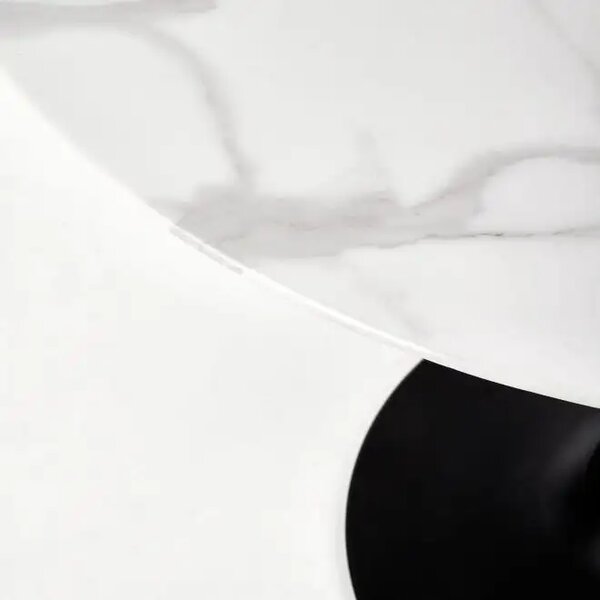 Masa bucatarie/living rotunda 80*74 cm Ceramica Alb marmorat,Viva