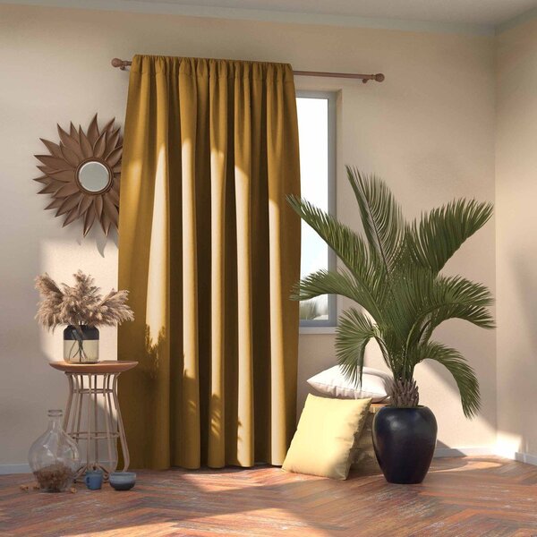 Draperie galbenă dimout (semi-opacă) 140x245 cm Kierra – Restilo