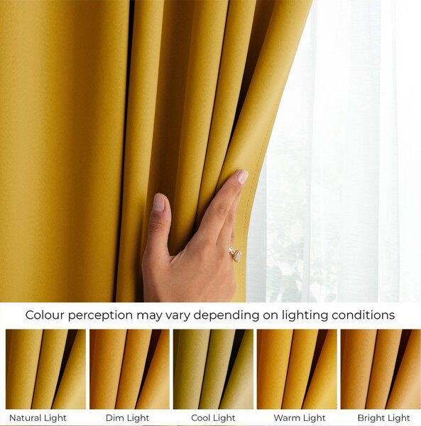 Draperie galbenă dimout (semi-opacă) 140x245 cm Kierra – Restilo