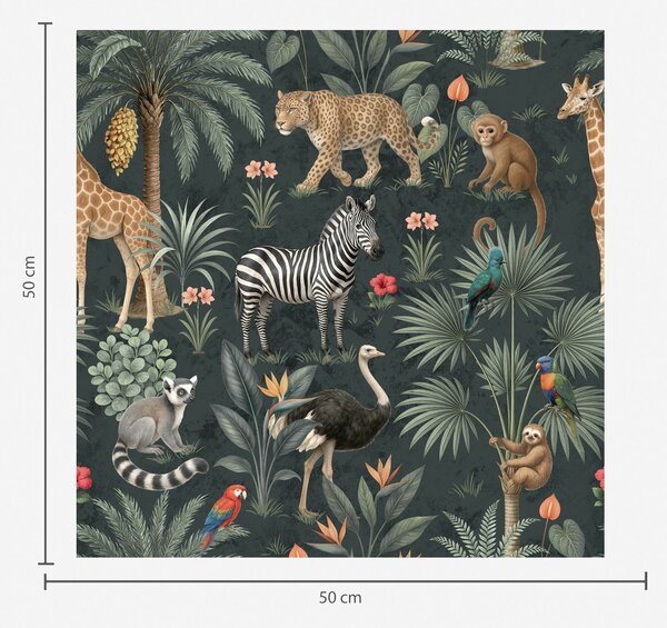 Tapet Animale tropicale realiste printre plante, Tapet natura, a00427 : Uwalls.ro