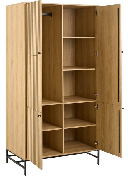 Șifonier în culoare naturală cu aspect de lemn de stejar 99x200x60 cm Albany – Actona
