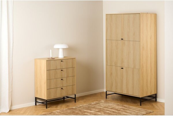 Șifonier în culoare naturală cu aspect de lemn de stejar 99x200x60 cm Albany – Actona