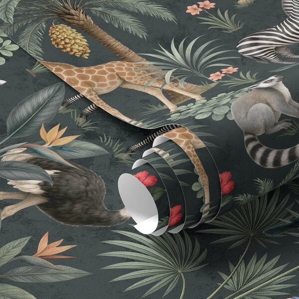 Tapet Animale tropicale realiste printre plante, Tapet natura, a00427 : Uwalls.ro
