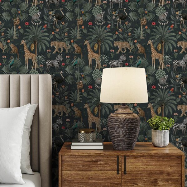 Tapet Animale tropicale realiste printre plante, Tapet natura, a00427 : Uwalls.ro