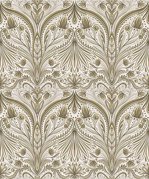 Tapet Model baroc simetric cu motive florale, Tapet flori, a00436 : Uwalls.ro