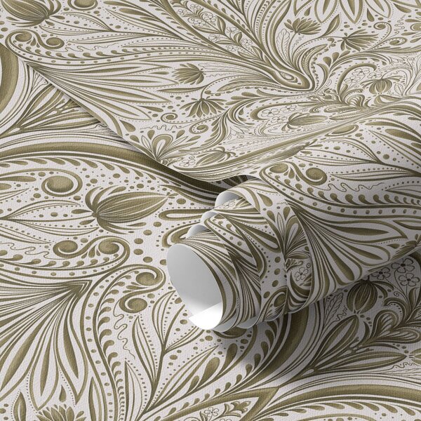 Tapet Model baroc simetric cu motive florale, Tapet flori, a00436 : Uwalls.ro