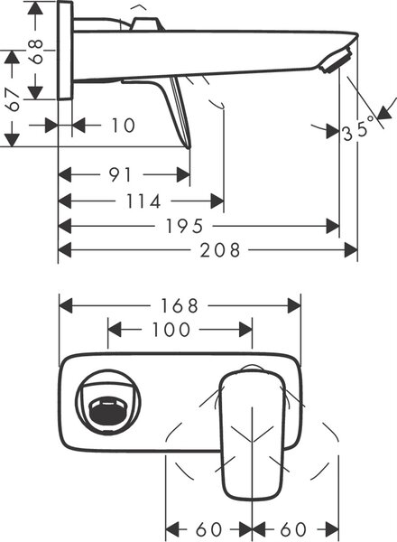 Hansgrohe Logis baterie lavoar ascuns negru 71220670