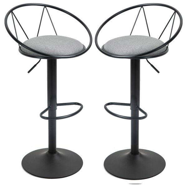 Homcom Set 2 Scaune de Bar – Pivotante, Maro, Reglabile 78–100 cm | Aosom Romania