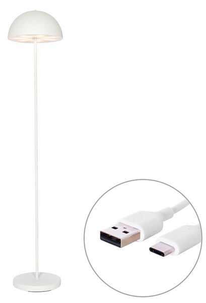 Lampă de podea pentru exterior albă reîncărcabilă cu dimmer în 3 trepte - Keira