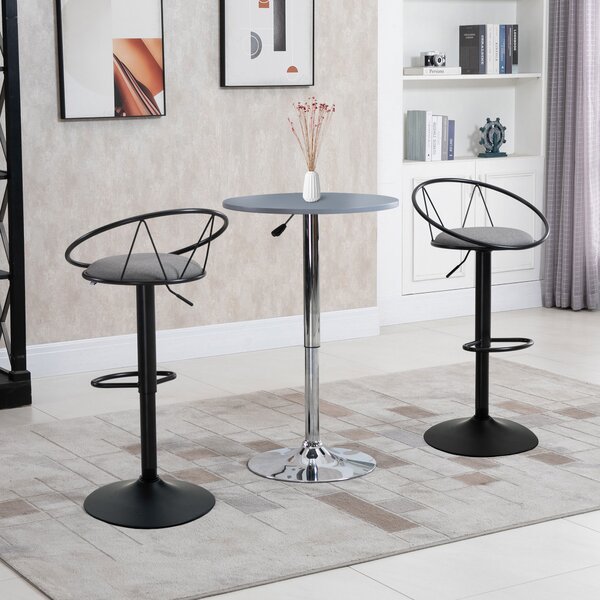 Homcom Set 2 Scaune de Bar – Pivotante, Maro, Reglabile 78–100 cm | Aosom Romania