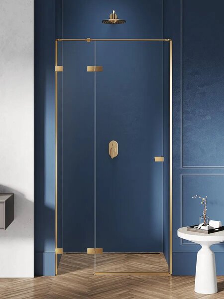New Trendy Avexa Gold uși de duș 120 cm înclinabilă auriu periat/sticlă transparentă EXK-1722