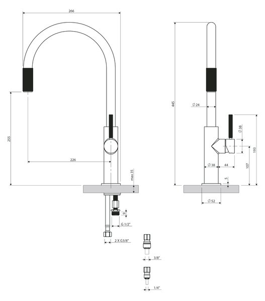 Omnires Switch baterie pentru filtru apă pe picior grafit/gri SW9057GR