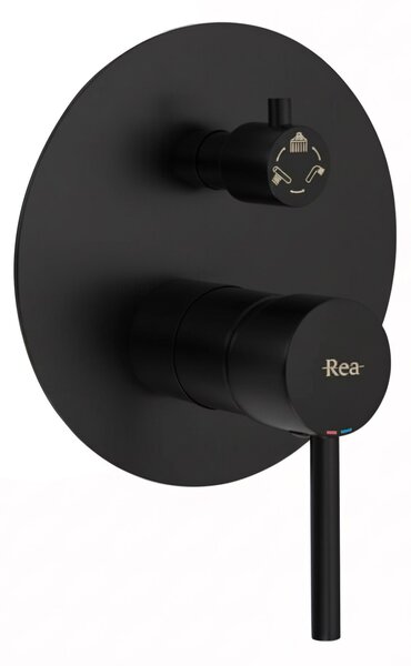 Rea Lungo, set de baie ascuns cu duș + cutie P6300 - set complet, negru, REA-P4112