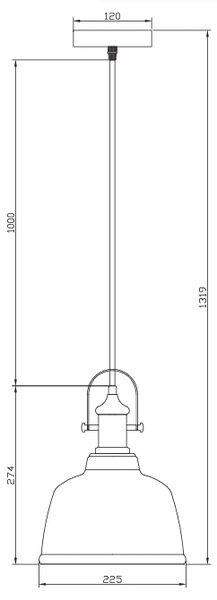 GTV Muscari II lampă suspendată 1x40 W negru OS-MUSC2-II-10-DEC