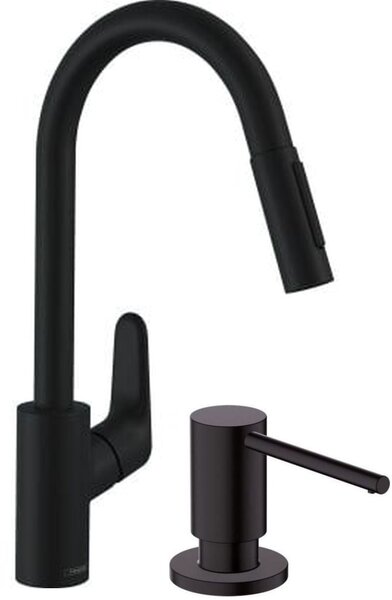 Set baterie bucătărie Hansgrohe Focus 31815670, dozator de lichid Hansgrohe A41 40438670