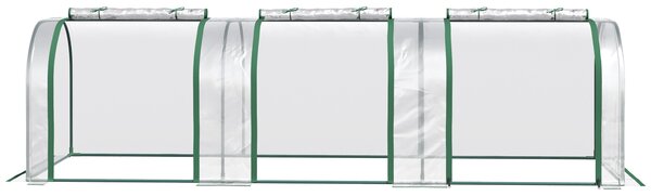 Outsunny Seră Tip Tunel pentru Plante și Flori, cu Ușă și Fermoar, 295x100x80 cm, Transparent | Aosom Romania