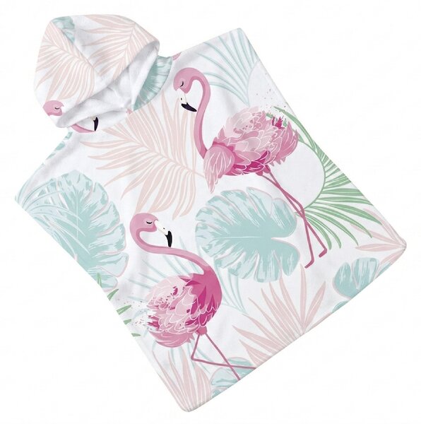 Poncho pentru copii FLAMINGO colorat 60x120 cm