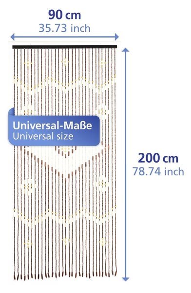 Draperie în culoare naturală din bambus 90x200 cm cu prindere la ușă Rhombus – Maximex